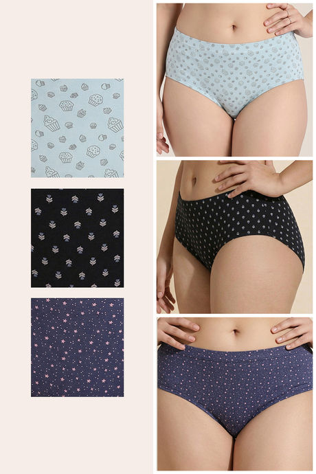 Zivame Medium Rise Full Coverage Hipster Panty (Pack of 3) -  Multicolor — image 2